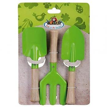 Set de Herramientas de Jardín para Niños - 3 Piezas Verde - Ideal a partir de 4 años