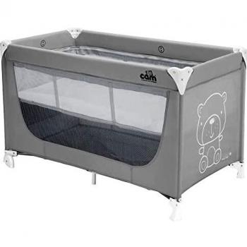 Cuna de Viaje Pisolino Teddy Gris con Doble Altura y Bolsa de Transporte - Ideal para Bebés de 0 a 36 Meses