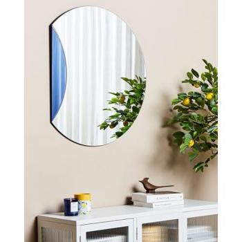 Espejo de pared moderno redondo con ganchos azul Cambrai 70 cm
