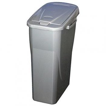 Mondex pls8081 - 29 Roll Top papelera de reciclaje con tapa gris plástico 36 x 21,5 x 51 cm, 25 L