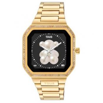 Smartwatch B-Connect Tous con brazalete de acero dorado y zirconitas, control de ritmo cardíaco, sueño y modos deportivos, compatible con Android e iOS