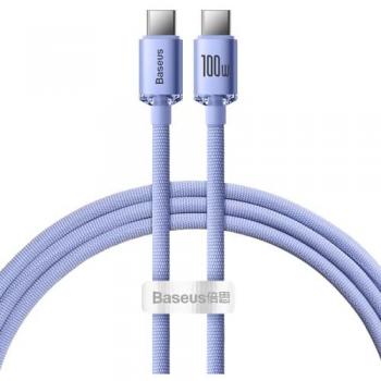 Cable USB-C a USB-C Baseus Crystal Shine 100W 1.2m Púrpura