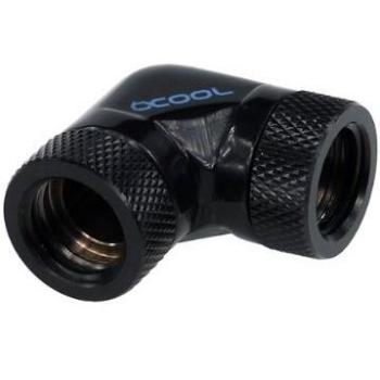 Alphacool 90° Rotatable L-Connector G1/4 Dual Female Thread - Deep Black