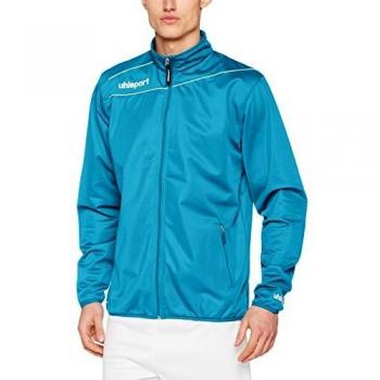 uhlsport Stream 3.0 Classic para Hombre, Chaqueta Deportiva, Chándal, Ocio, Cyan/Blanco, L