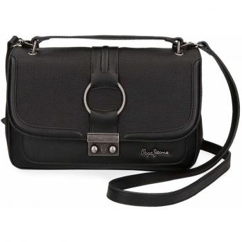 Pepe Jeans, Bandolera con Solapa, 28 cm, 6.01 Liters, Negro