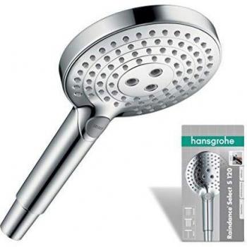 hansgrohe Raindance Select S 120 Ducha de mano, 3 tipos de chorro, cromo, 26530000
