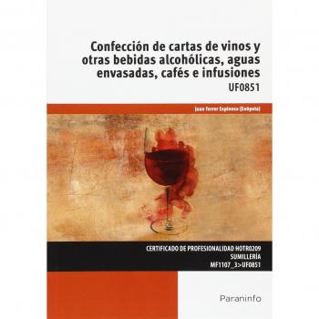 Confección de cartas de vinos y otras bebidas alcohólicas, aguas envasadas, cafés e infusiones