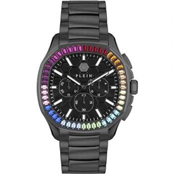 Philipp Plein Rainbow Chrono Watch for Men, Black, Stainless Steel, Size: ONE SIZE