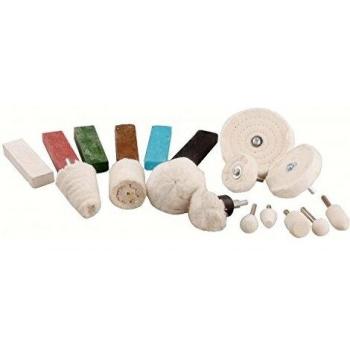 Blue Spot Tools Aluminio Kit de Pulido de Fieltro Compuesto de fregona pulidora Juego de Ruedas de Acero Giratorio
