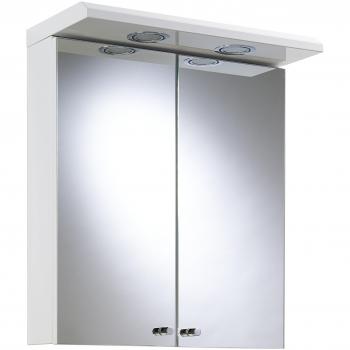 Armario Espejo Iluminado Croydex Shire de Doble Puerta Blanco con Enchufe para Afeitadora 23x45x53 cm
