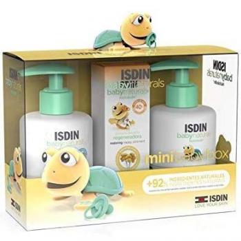 ISDIN Baby Naturals Canastilla Mini, Gel Champú 200 ml, Loción Corporal 200 ml y Pomada Pañal Regeneradora 20 ml, apto desde los 0 meses
