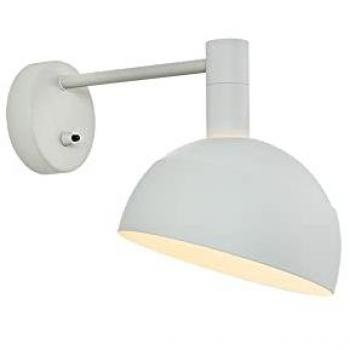 Aplique de pared de metal gris WELLHOME 18x18x28 cm, casquillo E14 40W