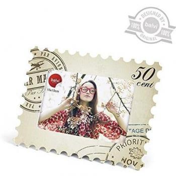 Balvi 25521 - Marco para fotos, 10 x 15 cm, con forma de sello postal, material acrílico