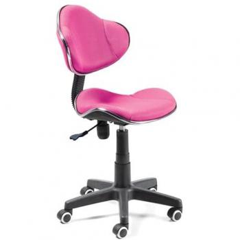 Silla de estudio juvenil Circus Rosa claro, medidas 54 cm (ancho) x 84-95,5 cm (alto), acabado en tejido transpirable