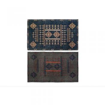 Alfombra DKD Home Decor 120 x 180 x 0,4 cm Azul Naranja Poliéster Árabe (2 Unidades)
