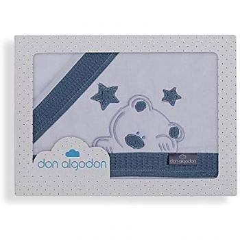 Don Algodón Sábanas Cuna Viggo Blanco Petroleo
