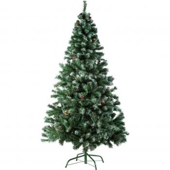 Tectake - Árbol de Navidad artificial con piñas y soporte metálico 180cm, buena imitación, muy voluminoso con más de 700 puntas, buen acabado y larga durabilidad
