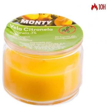 Vela de citronela en vaso de cristal 10 horas