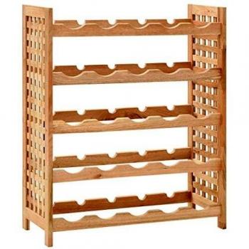 vidaXL Wine Rack for 25 Bottles Solid Walnut Wood 63x25x73 cm
