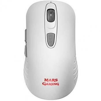 Mars Gaming MMW2W Ratón Gaming Inalámbrico, RGB Flow, 3200DPI, Soft-Touch, Blanco