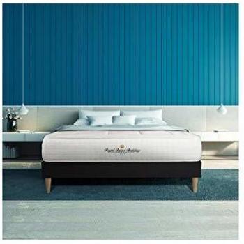 Base tapizada negra con colchón de espuma viscoelástica 160 x 200 cm, altura 24 cm