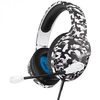 Cascos gamer compatibles con PS4, Xbox, Switch, PC y Mac | Headset gaming: auriculares ergonómicos sonido estéreo y micrófono | Cable de 1,5m entrada minijack de 3.5mm