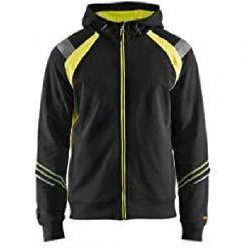 Blaklader High-Visibility Zip-Up Hoodie Black/Fluorescent Yellow Size M