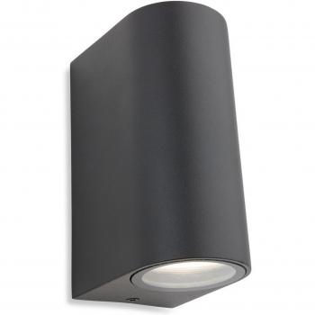 Aplique de pared Firstlight Scenic 2 luces, acabado metálico gun metal, IP44, GU10