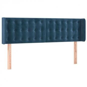 Cabecero con LED de terciopelo azul oscuro 147x16x78/88 cm