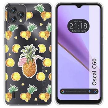 Funda Silicona Transparente con Diseño de Piña para Blackview Oscal C60