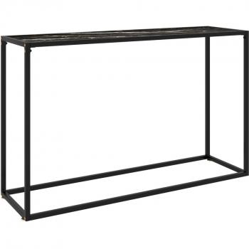 Mesa Consola Negra 120x35x75 cm Vidrio Templado y Acero Pintado