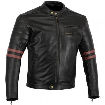 Bikers Gear Cafe Racer - Chaqueta de moto, Negro, L