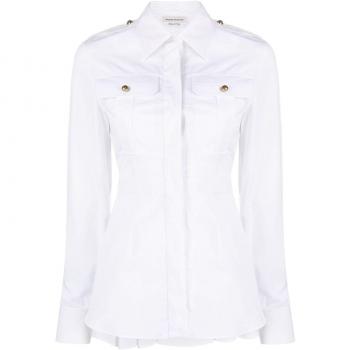 Alexander McQueen Women's Organic Cotton Shirt in White | Size 42 | 757216QAAAD9000