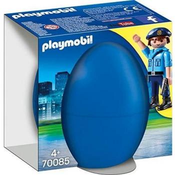 PLAYMOBIL- Ostereier Huevo Policia con Perro, Color carbón