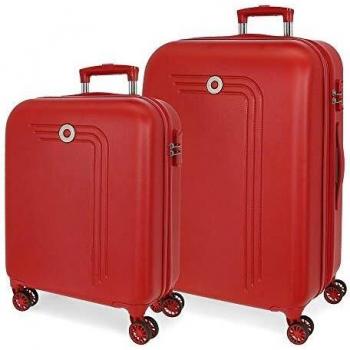 Movom Riga Juego de Maletas Rojo 55/70 cms Rígida ABS Cierre combinación 109L 4 Ruedas Dobles Equipaje de Mano