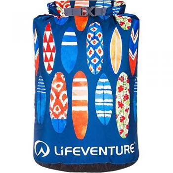 Lifeventure Bolsa Estanca 25L, 100% impermeable, diseño con estampado de tablas de surf, ideal para paddleboarding, kayak, natación y playa, unisex