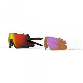 Tifosi Aethon Interchangeable 3-Lens Sunglasses - White/Black/Clarion Red, Unisex