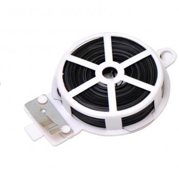 1 carrete 50 m de cuerda de alambre multifunción jardinería cinta de flejado resistente jardín Plant – lazo de torcedura Cable Tie/cremallera corbata con cortador, negro