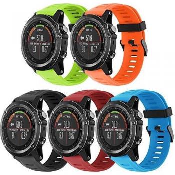 TOPsic Garmin Fenix 3 Correa de Reloj, Banda Reemplazo de Silicona Suave Deportiva con Herramientas para Garmin Fenix 3 / Reloj Elegante de Fenix 3 HR Multi-Colors