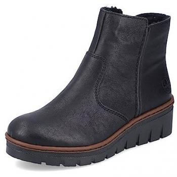 Botines Rieker Capital para mujer, negros, con cierre de cremallera y tacón cuña de 4.5 cm, talla 37 EU / 4 UK