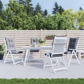 Gray Fabric Garden Highback Chair Cushions 4 pcs 120x50x7 cm