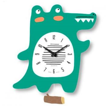 Reloj de pared infantil con péndulo modelo cocodrilo TimeMark