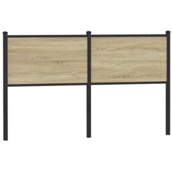Cabecero de Madera de Ingeniería y Acero Roble Sonoma 150 cm Marrón