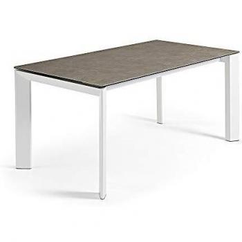 Kavehome mesa extensible axis 140200x90 blanco sobre vulcano