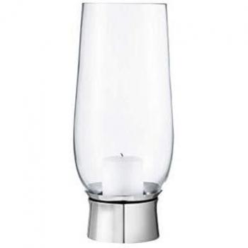 Georg Jensen – Portavelas – Lumis Hurricane – cristal, acero inoxidable – Altura 33 cm – D 17 cm