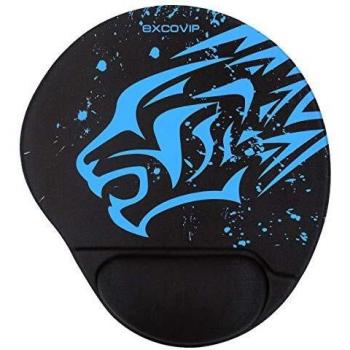 Alfombrilla EXCOVIP con reposamanos de Gel de Silicona, Pantera Azul Negro