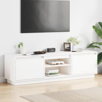Mueble de TV madera maciza de pino 140x35x40 cm, Mueble de Salon, Mueble TV, Mueble Televisor, Mesa de TV, Mueble tele en color blanco