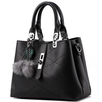 Wewod - Bolso de asas para mujer multicolor carbón 28mx13cmx21cm, negro