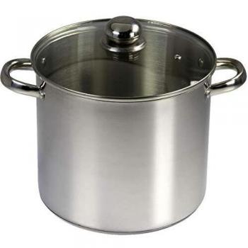 Cacerola Baumalu Inox Rosa de 24 cm con Tapa de Vidrio - 9 Litros