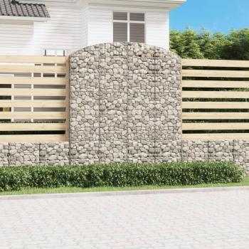 Cesta Gavión Arco 200x50x240 cm Hierro Galvanizado Plateado